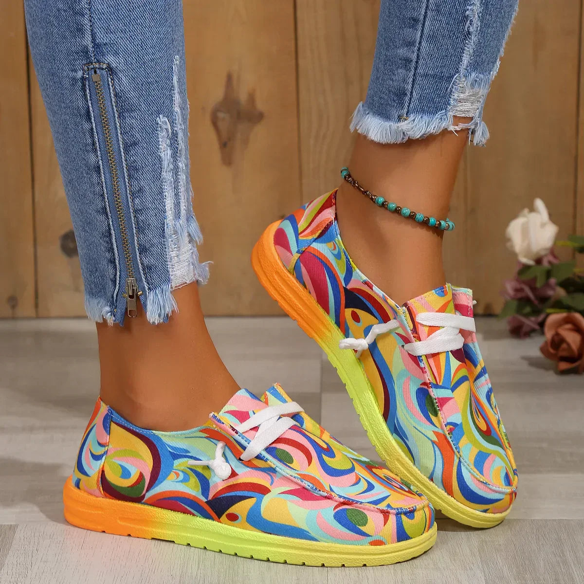 Damen Wanderschuh Ethno-Design Leichtes Material 2
