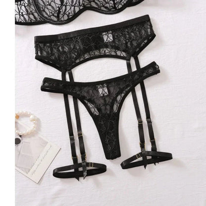 Damen-Unterwäsche-Set, minimalistisch, Polyester, schicke Unterwäsche, Body-4