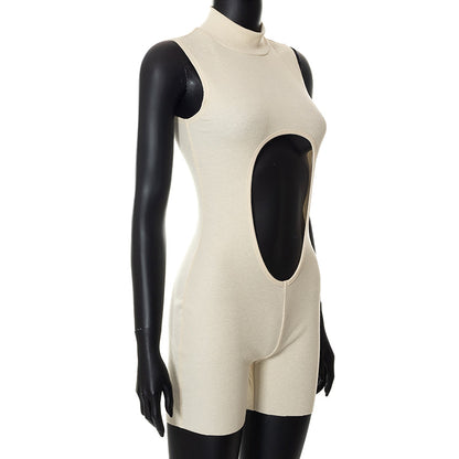 Damen-Latzhose, ärmellos, monochromes Polyester 6