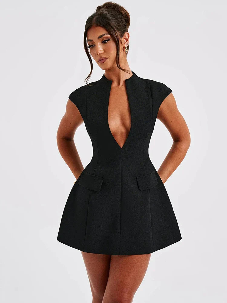 Damen-Minikleid, ärmellos, glitzerndes Polyester, Elasthan-2