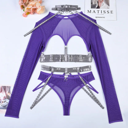 Variant image for Damen-Unterwäsche-Set mit Patchwork, Design aus Polyester und Elasthan-17