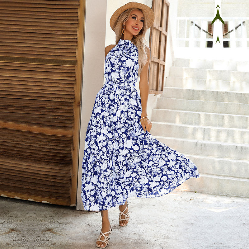 Schöne Damen-Midikleider mit Blumenmuster aus Polyester – Bequem und elegant für sommerliche Anlässe 1