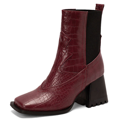Variant image for Damen-Stiefel, hoher Absatz, PU-Material, Tiermuster, elegantes Design-23