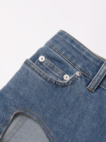 Damen-Jeans High Waist Lockerer Schnitt Baumwolle Denim-2