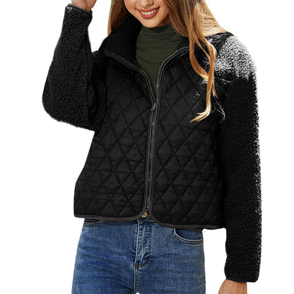 Damenjacke Crop Teddy-Bomberjacke Modernes Design Weiches Material 4