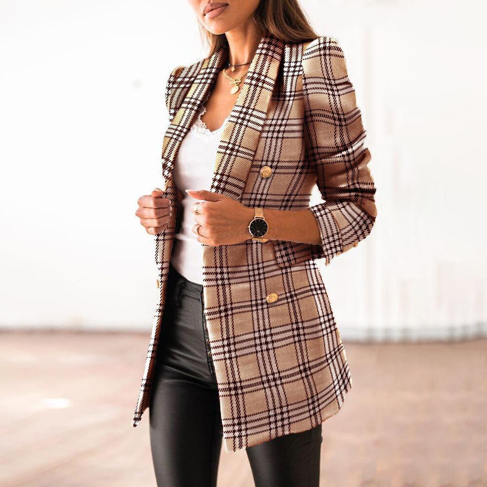 Variantbild für Damenblazer, mit Schulterpolstern und goldenen Details, aus Polyester-Mischung-3