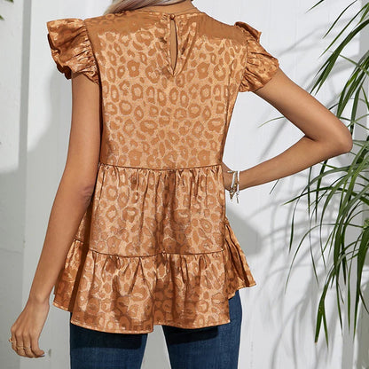 Damenbluse mit Tierdruck Rüschen Polyester-3