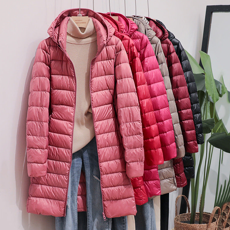 Damen-Parka, lange Daunenfüllung, Polyester-3