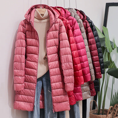 Damen-Parka, lange Daunenfüllung, Polyester-3