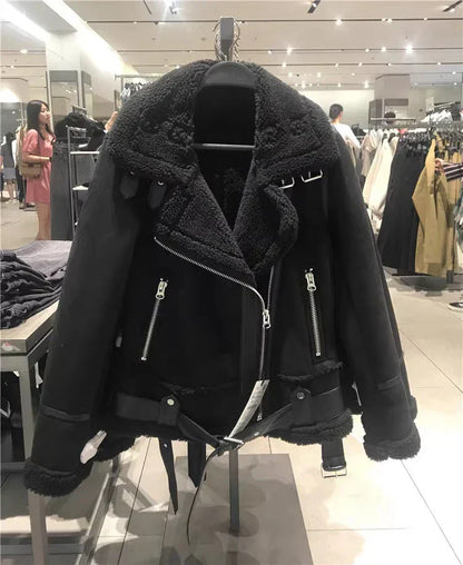 Variant image for Herren-Wildlederjacke, dick, isoliertes Wildleder, für kalte Wintermonate-16
