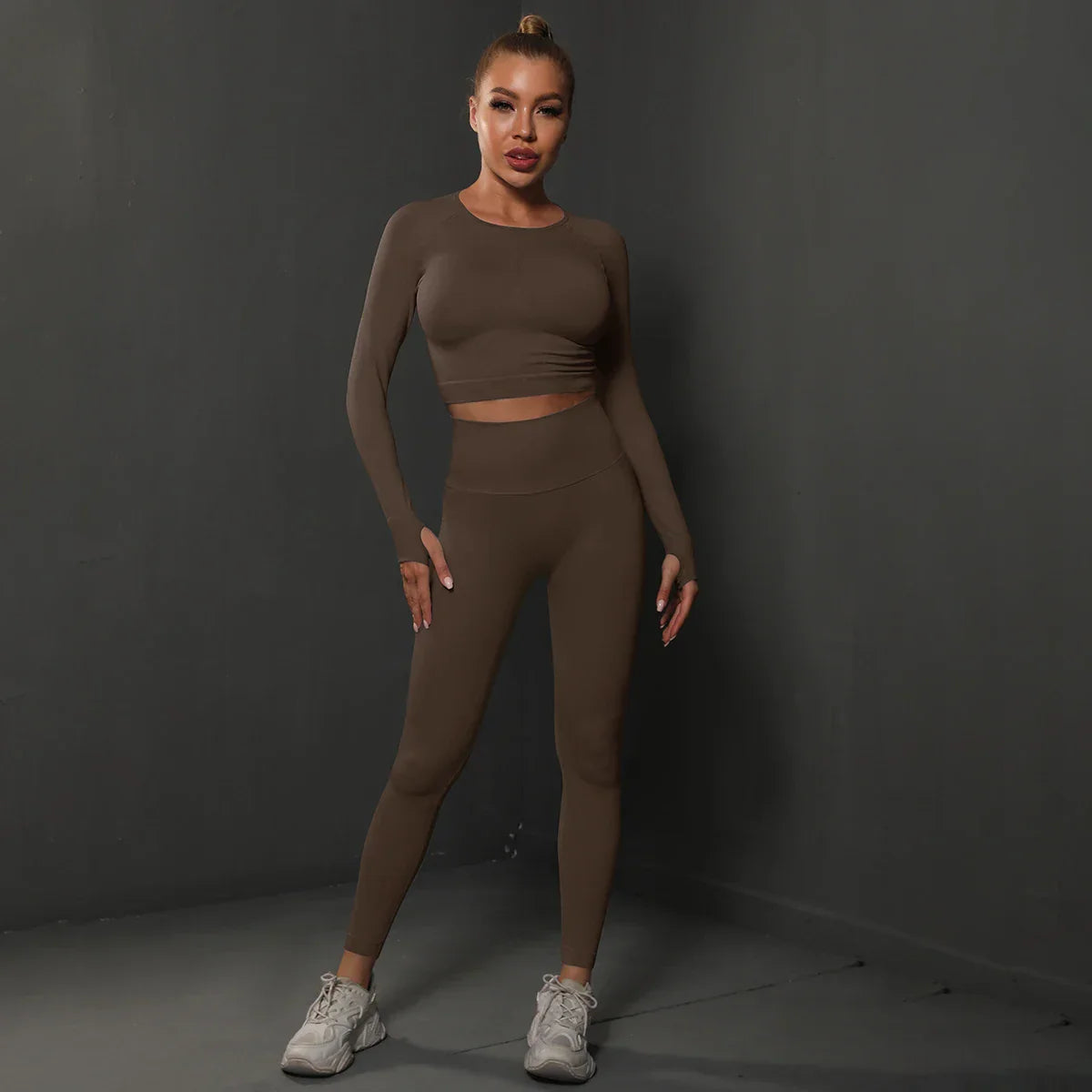 Variant image for Damen Sportliche Hose Hohe Taille Atmungsaktiver Spandex Nylon-28