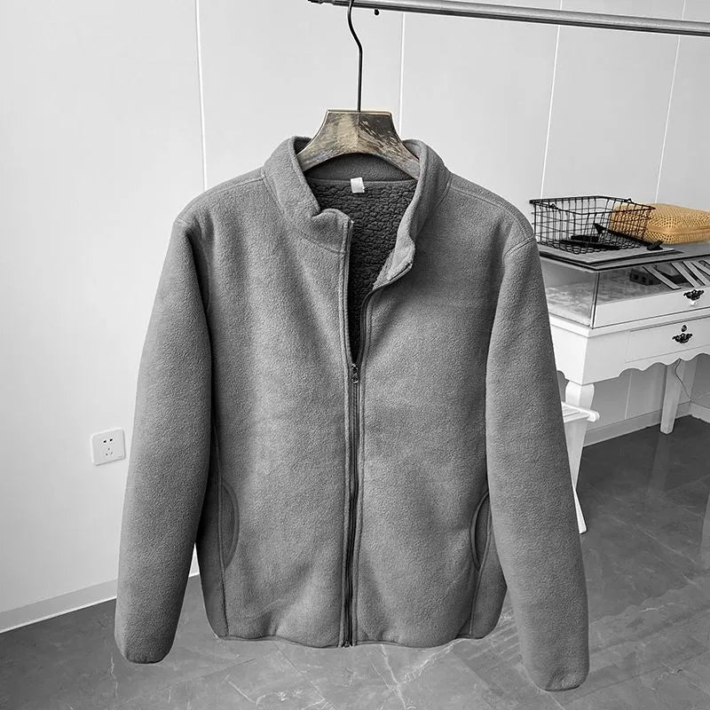 Herren-Fleecejacke, Stehkragen, wasserabweisend, Fleece-3