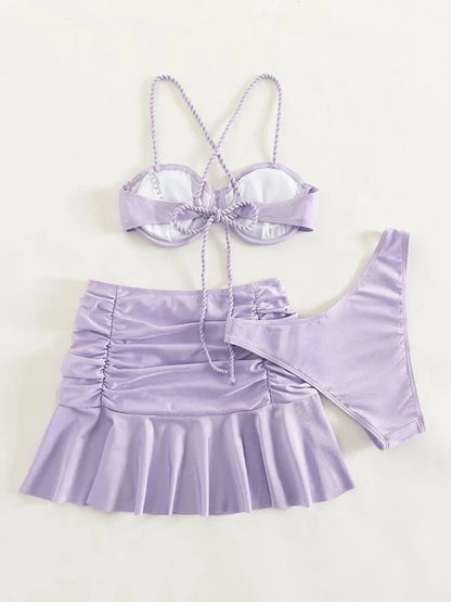 Badeanzug Damen Dreiteilig Shaping Polyester für Strand und Pool-5