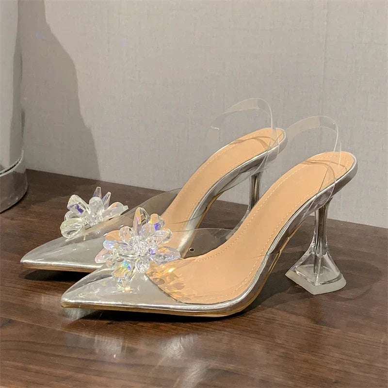 Variant image for Damen Slingback Schuhe Spitze Zehenpartie PVC Hoher Absatz 9,5 cm-8