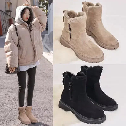 Damen-Schneestiefel mit Plüschfutter, Plateau, Synthetik 6