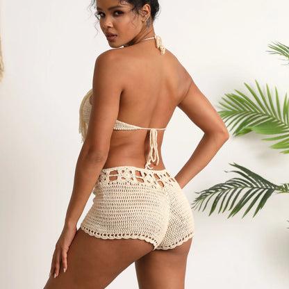 Damen Bikini-Set Gehäkeltes Design Acryl 2-Geteilt-5