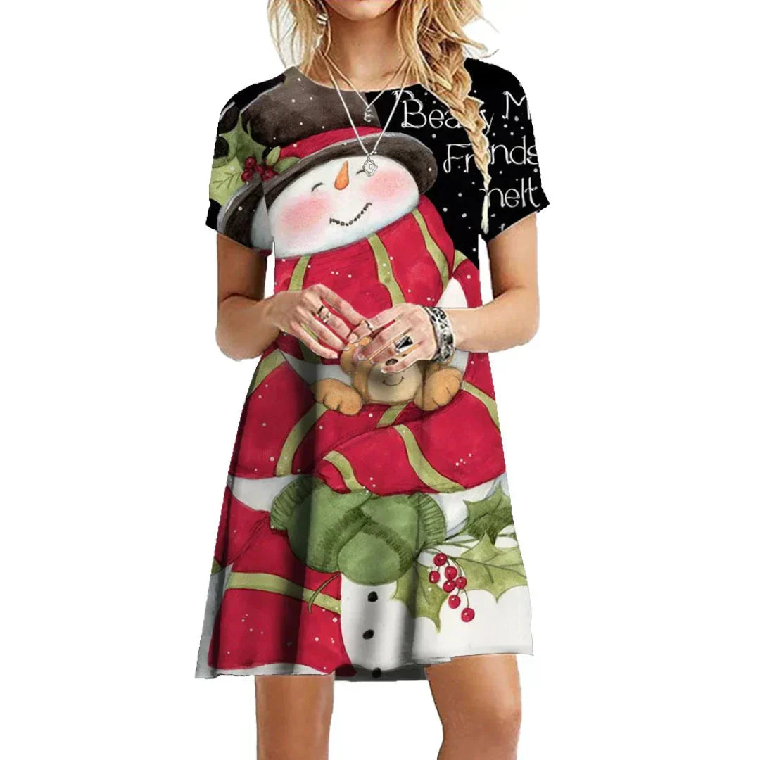 Damen-Weihnachtsrock Festliches Design Weicher Stoff-4