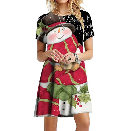 Damen-Weihnachtsrock Festliches Design Weicher Stoff-4