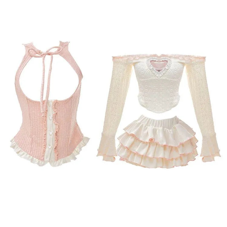 Damen A-Linien Rock mit Träger Polyester 1