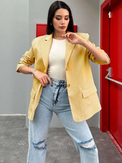 Damen Blazer Taillierte Passform Langlebiger Stoff 4