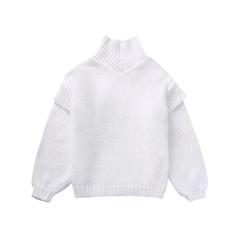 Damen-Strickpullover, oversized Rollkragen, hochwertiges Material-2
