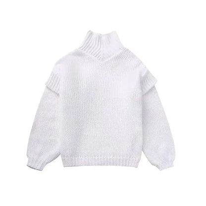 Damen-Strickpullover, oversized Rollkragen, hochwertiges Material-2