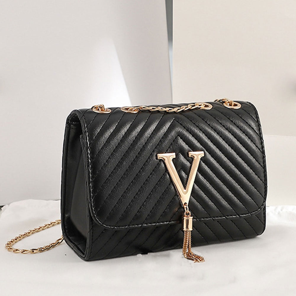 Damen-Umhängetasche, Schultertasche, PVC, mit Kettenband 8
