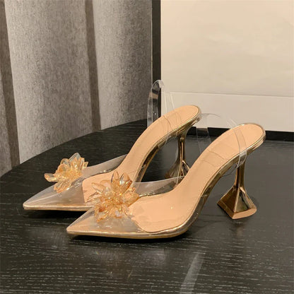 Variant image for Damen Slingback Schuhe Spitze Zehenpartie PVC Hoher Absatz 9,5 cm-1