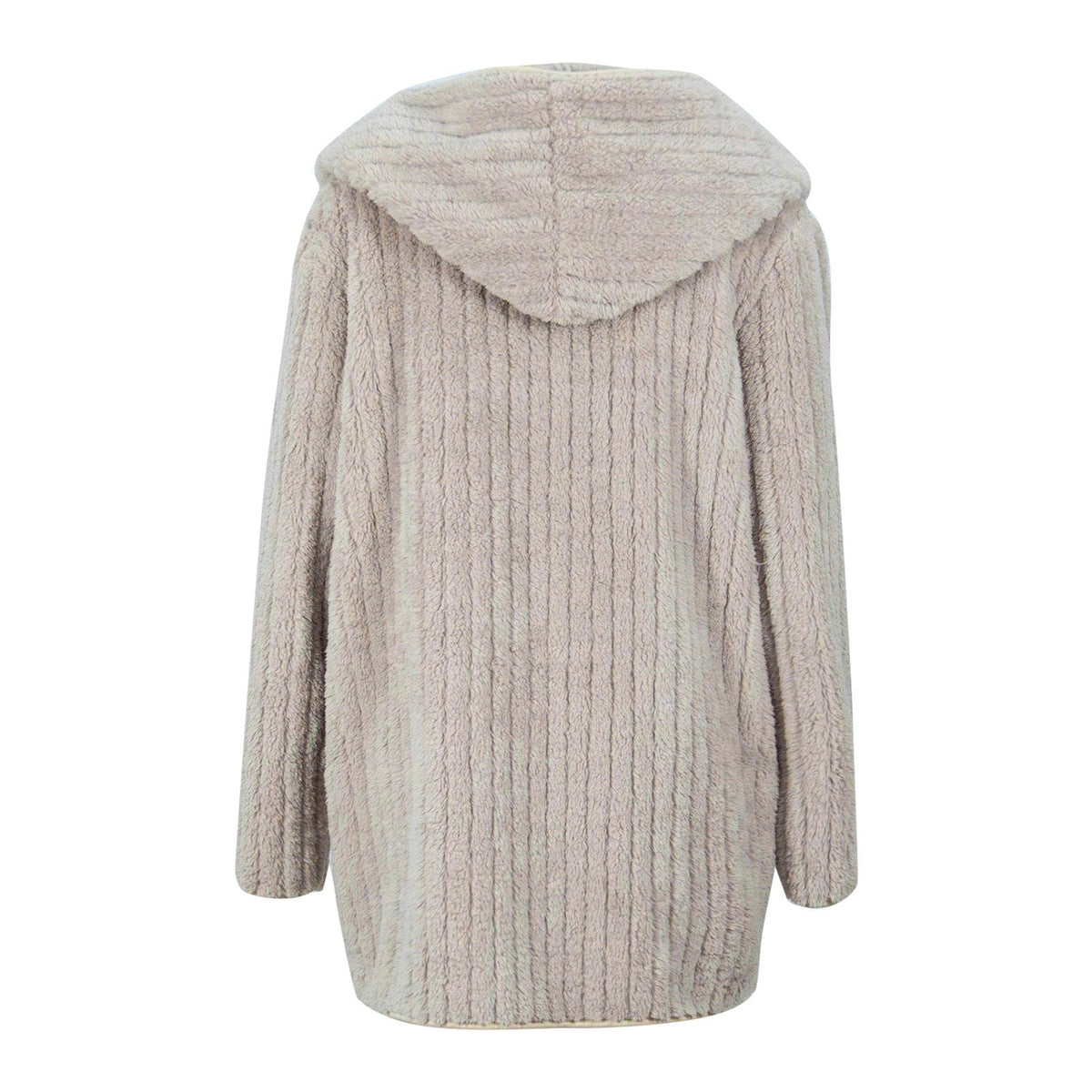 Damen-Strickjacke, trendiges Plüsch, ohne Verschluss, weich, lässige Passform-6