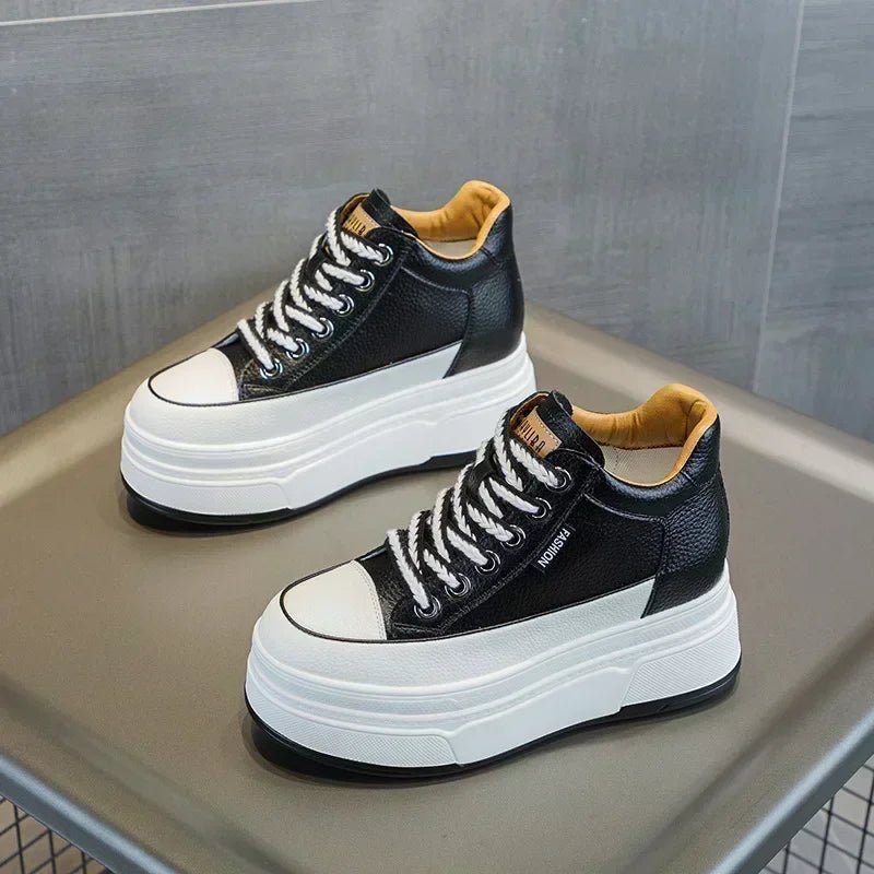 Variant image for Damen Sneakers Hoher Absatz Leder Gepolsterte Sohle-58