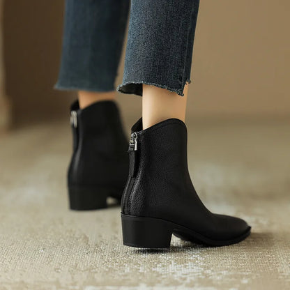Damen-Stiefel, Spitz, Leder, schickes Design, nachhaltige Gummisohlen-2