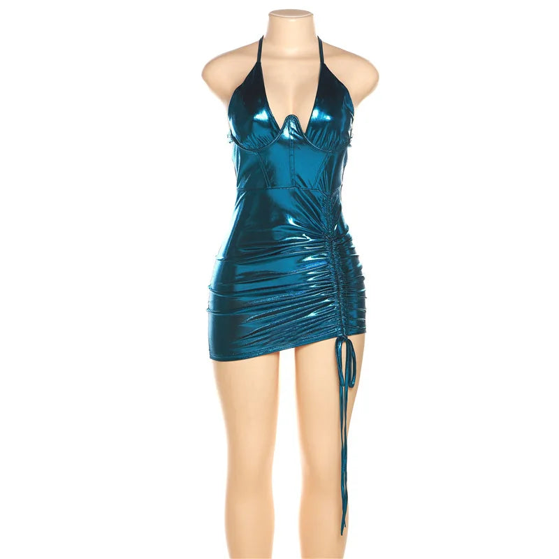 Variant image for Damen-Minikleid, V-Ausschnitt, ärmelloses Polyester-13