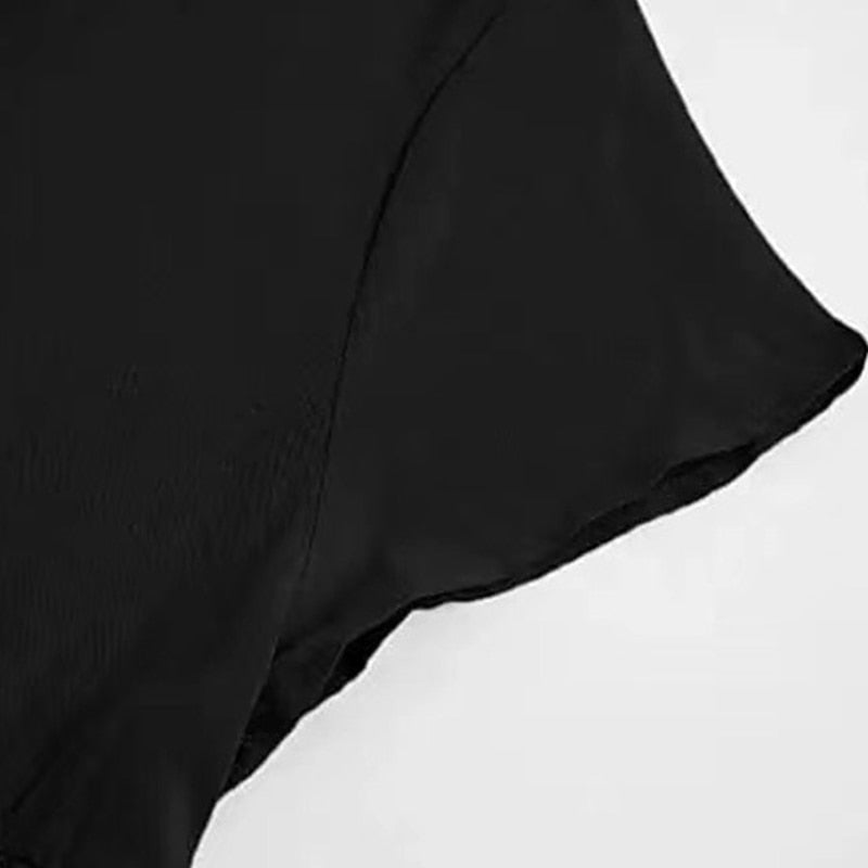 Damen-Tunika, Kleid, leicht, gewebte Stoffe, lässige Passform, Rüschen-3