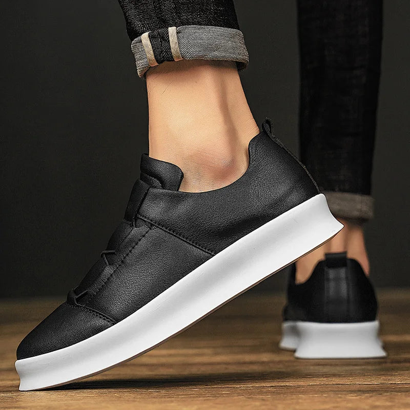 Herren-Sneakers, niedrig, modernes Leder-3