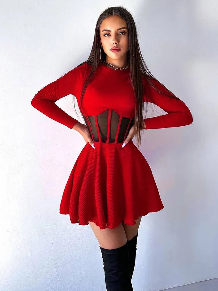 Schöne Damenkleider, A-Linie, Mini, Kleid eine Schulter, Polyester-1