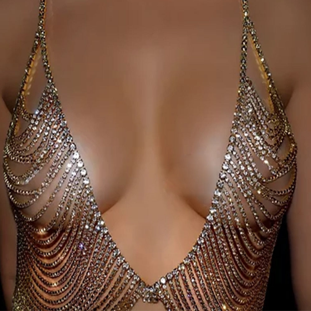 Damen-Körperschmuck, elegant, Kupfer, mit Strass-1