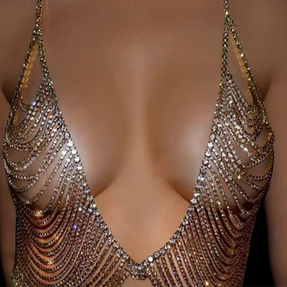 Damen-Körperschmuck, elegant, Kupfer, mit Strass-1
