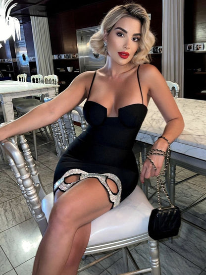 Damen-Minikleid, Spitze, Tüll, ärmellos-1