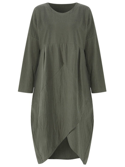 Maxikleid Damen Weiche Baumwolle Elegant Langes Kleid-6