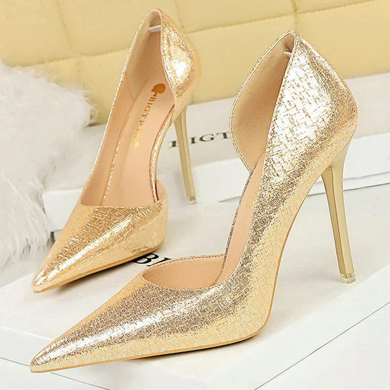 Damen-Stilettos, hoher Absatz, PU-3