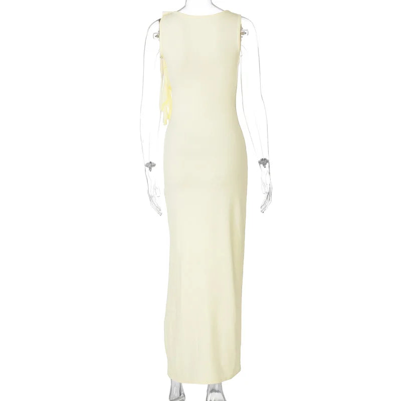 Schöne Damenkleider, Maxi, unkompliziert, Spandex, ärmellos, Rundhalsausschnitt 5