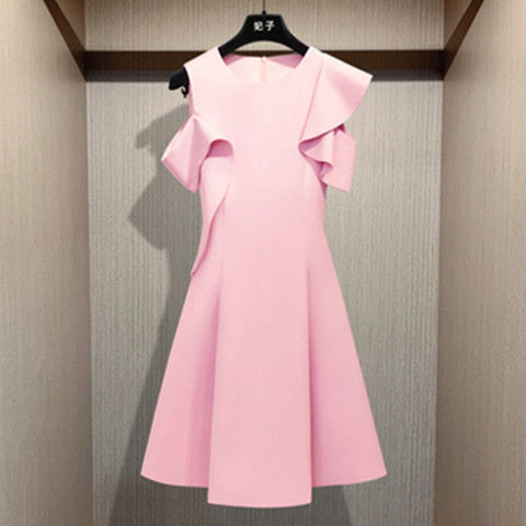 Herren-Minikleid, A-Linie, monochromes Polyester-1