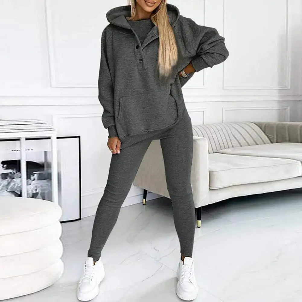 Variant image for Damen-Set, zweiteilig, Hoodie, asymmetrischer Ausschnitt, weiches Material-16