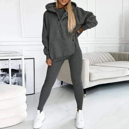 Variant image for Damen-Set, zweiteilig, Hoodie, asymmetrischer Ausschnitt, weiches Material-16