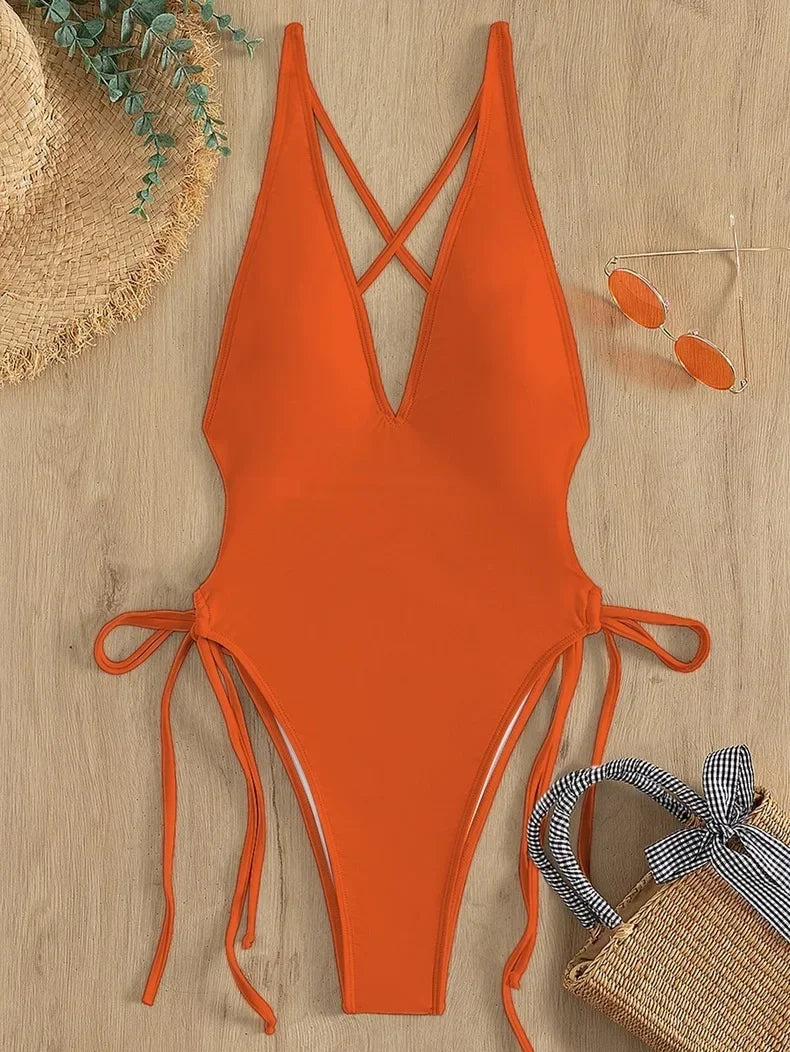 Badeanzug Damen Monokini Shaping Elasthan-6
