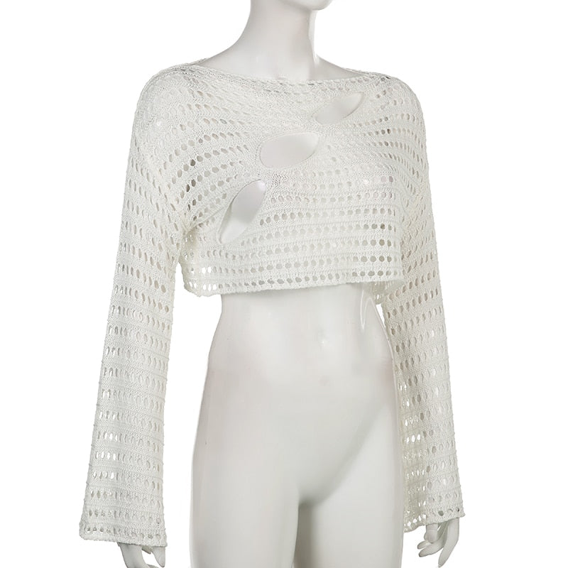 Damen-Top, langärmeliges leichtes Polyester, locker sitzend-3