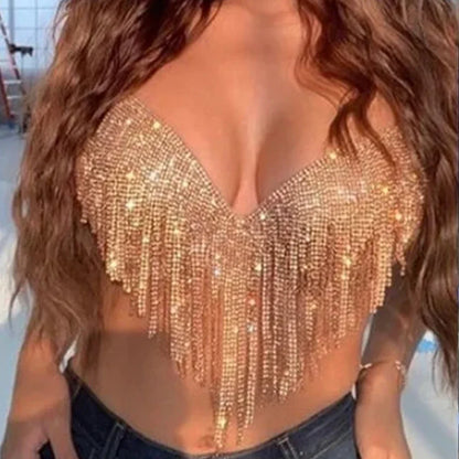 Damen-Körperschmuck, Strass, Fransen, Kupfer 4