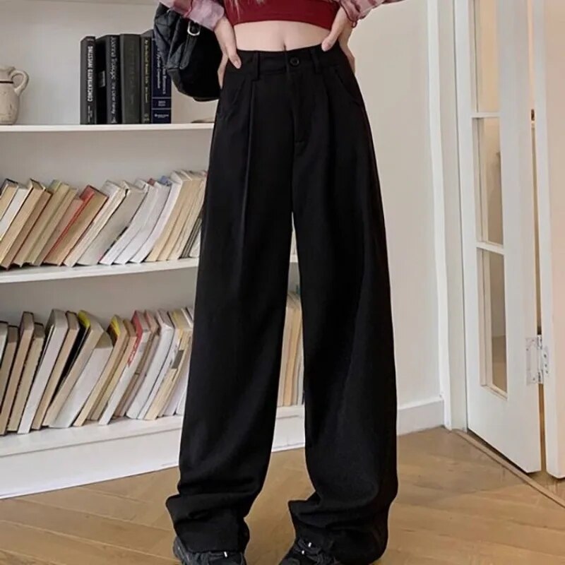 Damen-Knöchelhose, lässig, Polyester, weites Bein-6