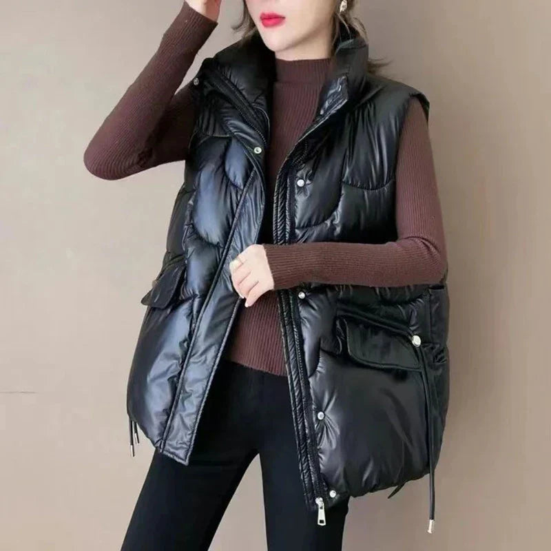 Langer Damen Wintermantel mit Kapuze in Windresistent Polyester 13