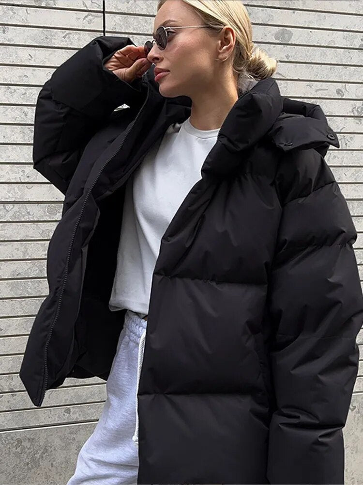 Damen Oversized Kapuze Weicher Stoff Lässige Passform-2